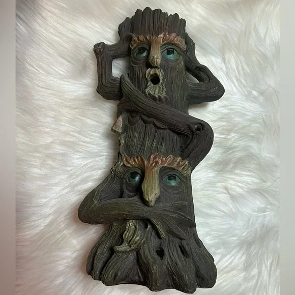 Hear No Evil See No Evil Speak No Evil Tree Cone Incense Burner - Picture 9 of 11